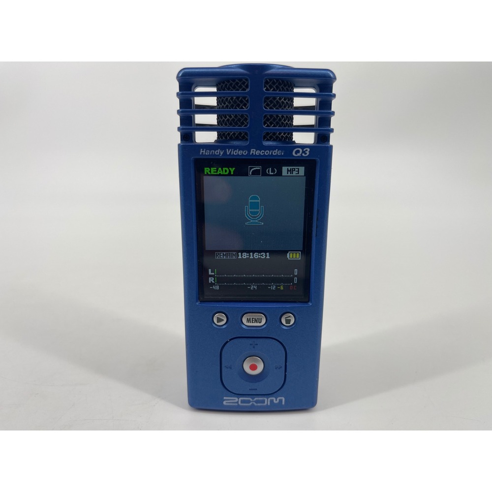 Zoom Q3 Handy Video Recorder Blue Digital Stereo Audio Camcorder 4GB SD Card